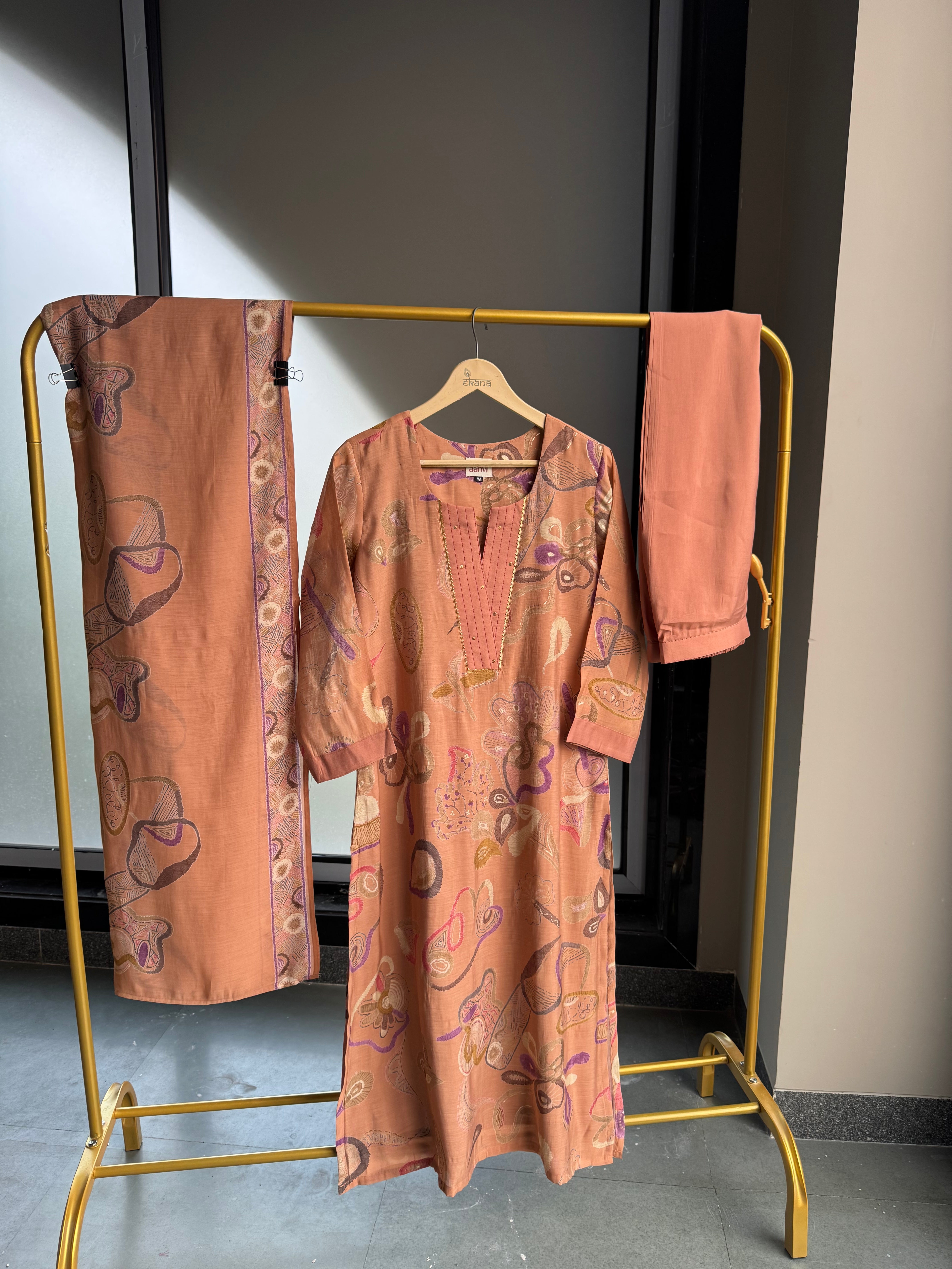Peach Canvas Suit Set